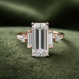 Ring on dark olive green velvet background