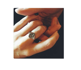 The Nora Antique Signet Ring | Engraved Botanical Rose Gold Signet