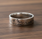 The Alpine Ring - Bright Lighting on Dark Brown Wood