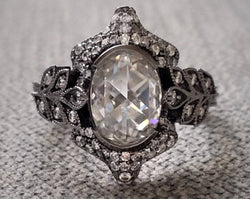 The Edith Double Rose Cut Moissanite Center
