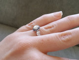 The Love Birds (Sapphire Halo) GH white Moissanite Center