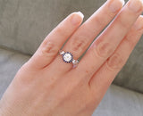 The Love Birds (Sapphire Halo) GH white Moissanite Center