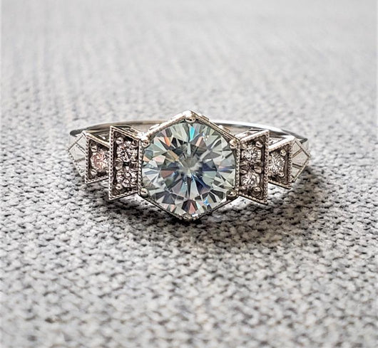 The Florence Ice Blue Moissanite