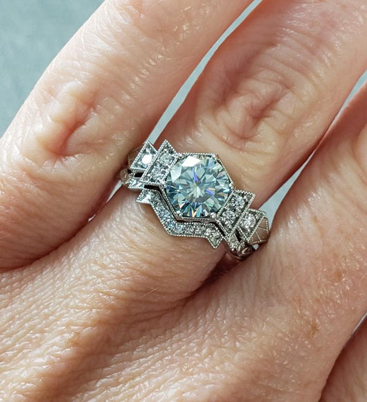 The Florence Ice Blue Moissanite PenelliBelle