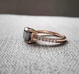 The Sarah (Asscher Cut Grey Moissanite)
