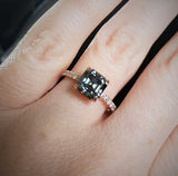 The Sarah (Asscher Cut Grey Moissanite)