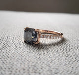 The Sarah (Asscher Cut Grey Moissanite)